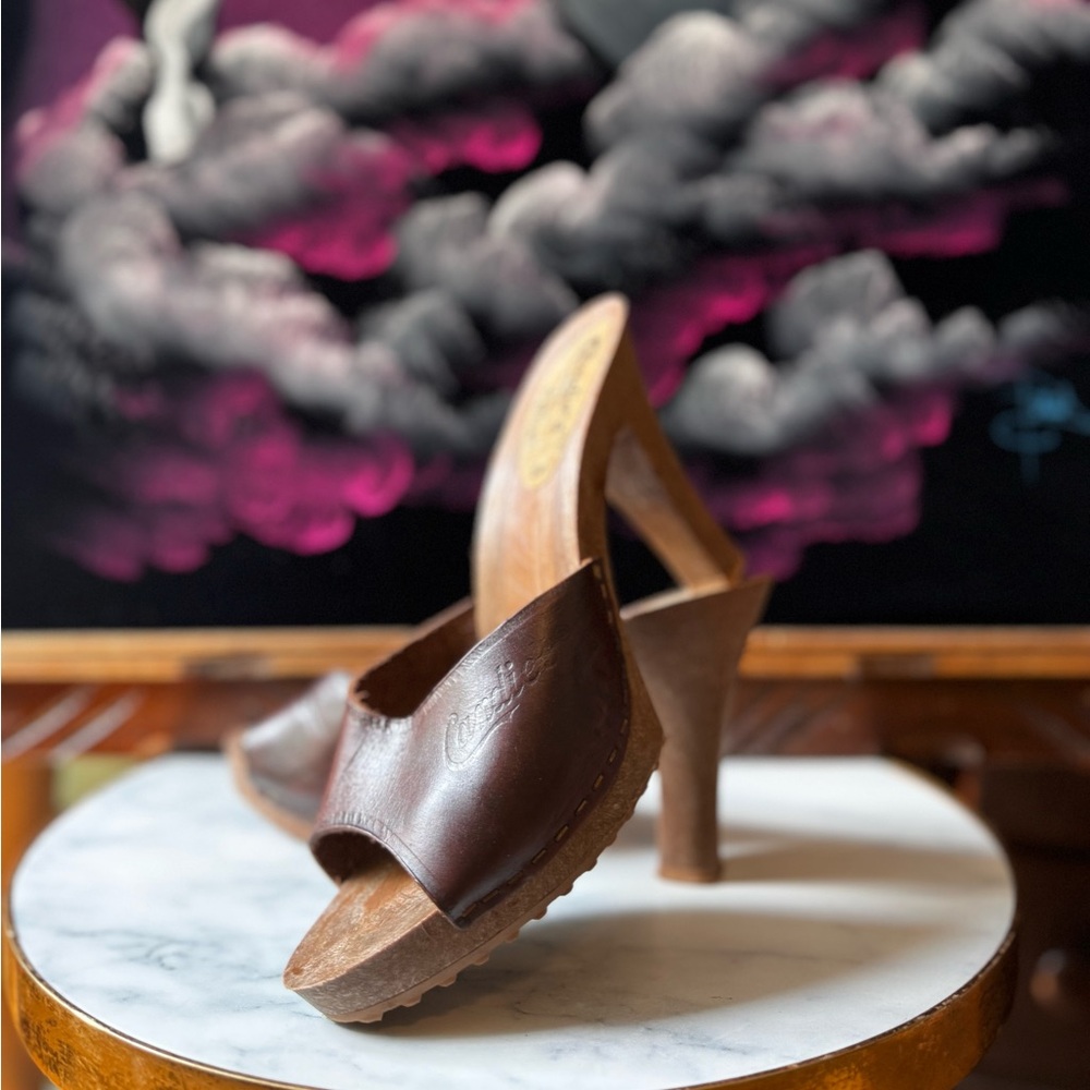 Brown Leather Women's Heels
